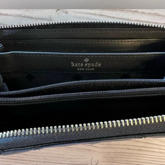 kate spade Black Patent Quilted Leather Wallet - Picture 3 of 5